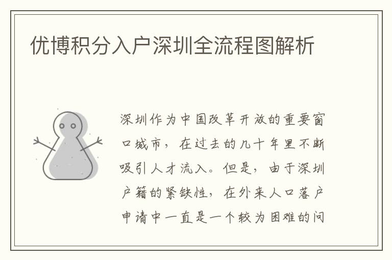 优博积分入户深圳全流程图解析