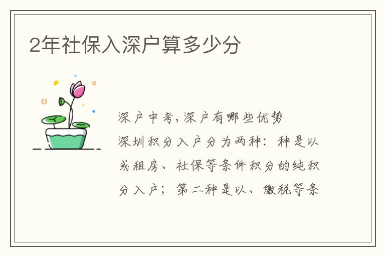 2年社保入深户算多少分