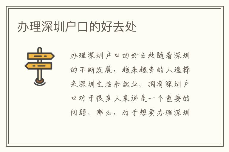 办理深圳户口的好去处