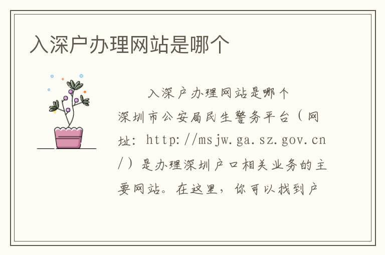 入深户办理网站是哪个