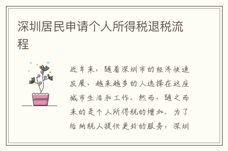 深圳居民申请个人所得税退税流程